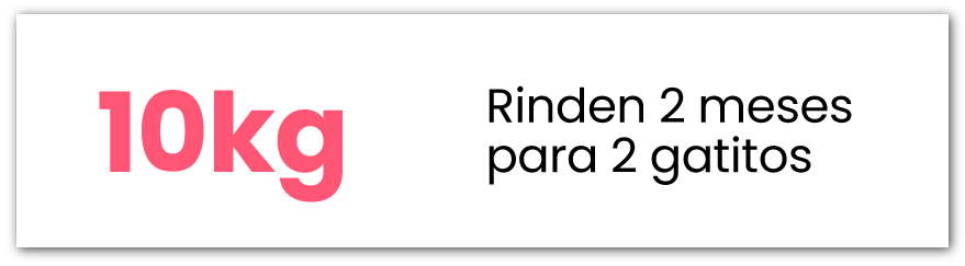 10 kg de sustrato rinden 2 meses para 2 gatos