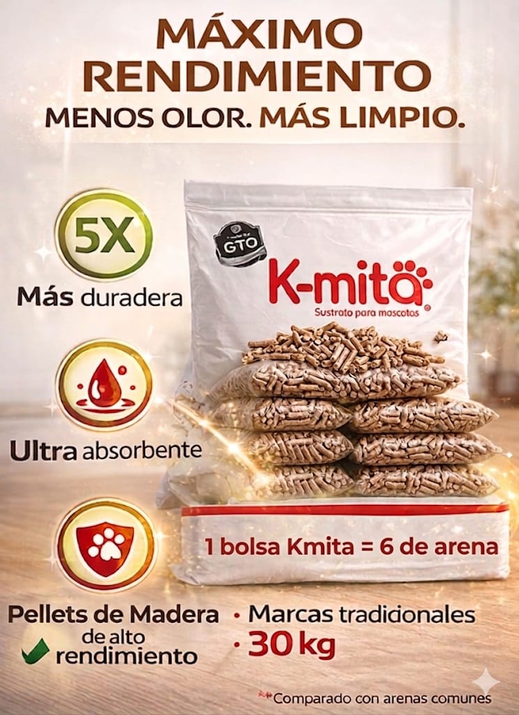 9kg de Arena Biodegradable K-mita (3 bolsas de 3kg)