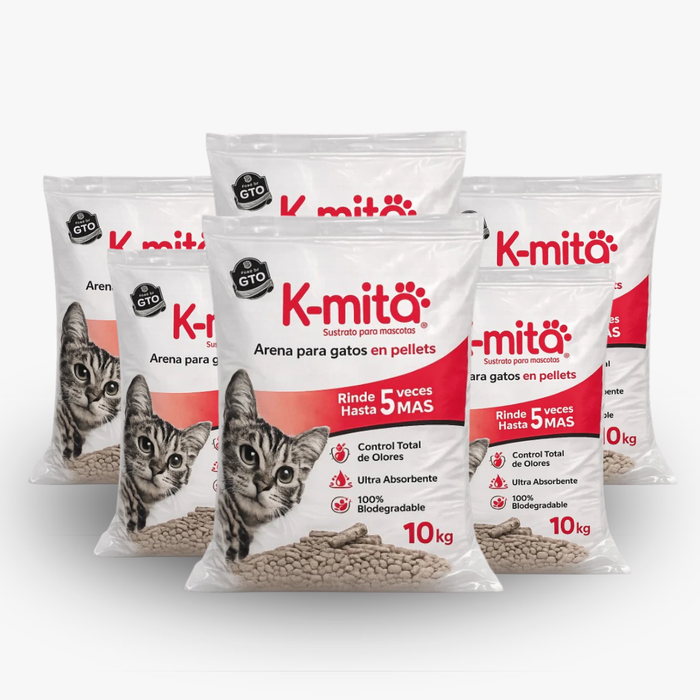 60kg de Arena Biodegradable K-mita (6 bolsas de 10kg)